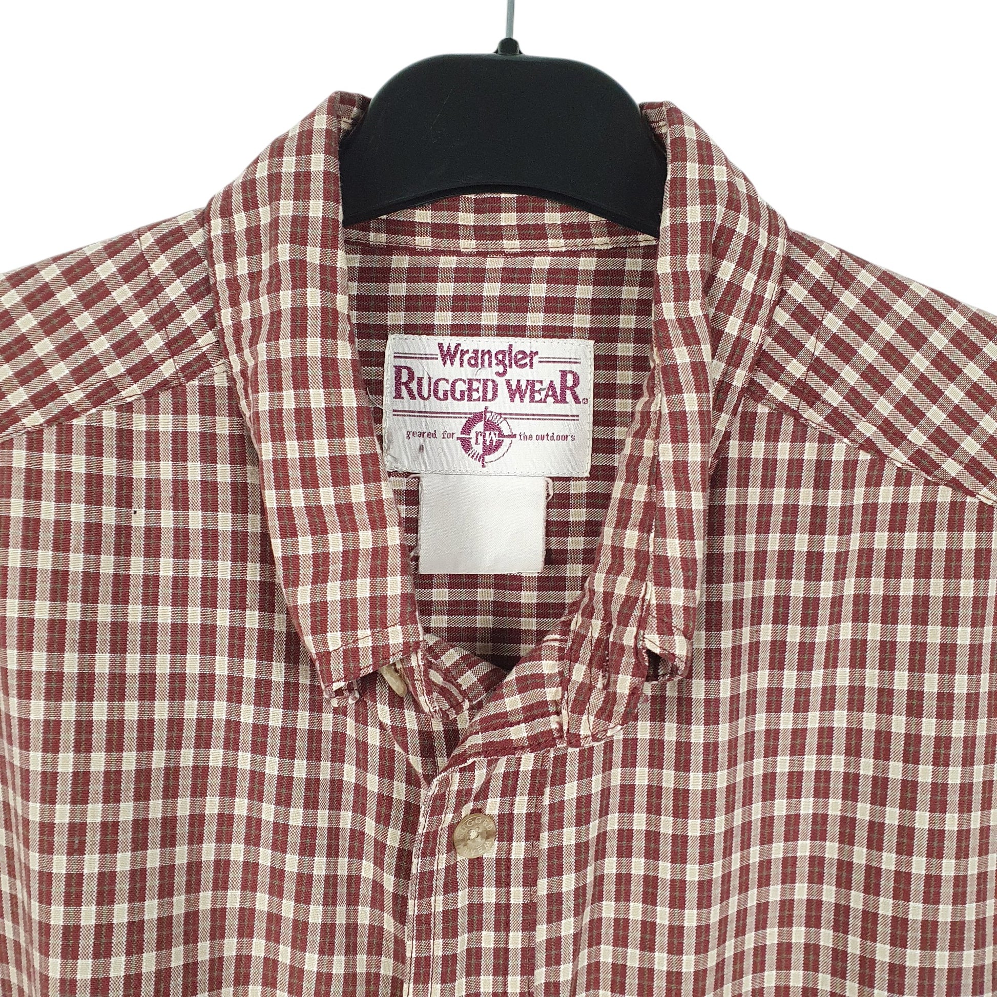 Mens Burgundy Wrangler Rugged Wear Long Sleeve Shirt