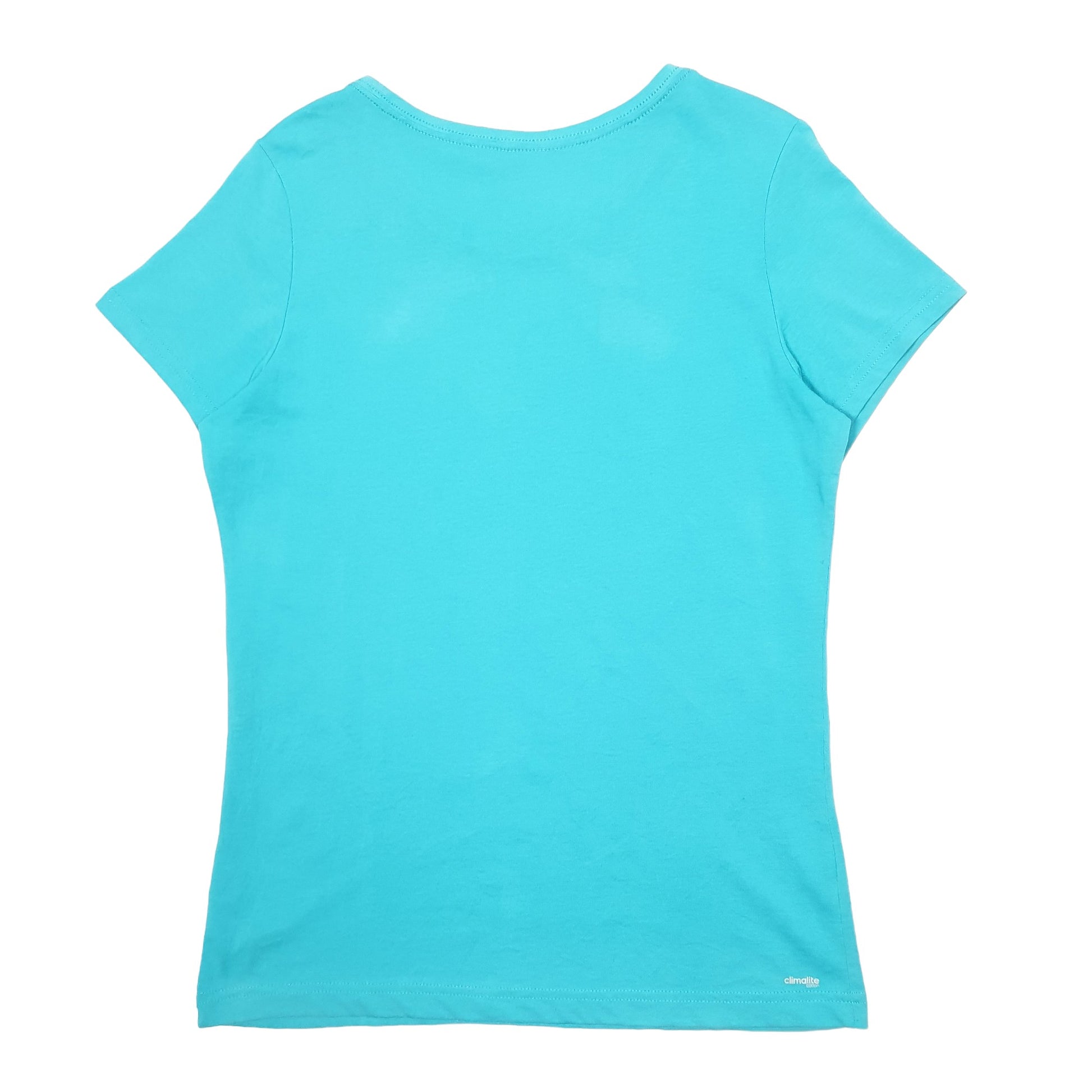 Womens Blue Adidas Spellout Short Sleeve T Shirt