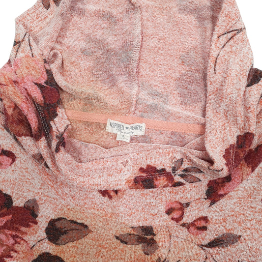 Womens Pink Inspired Hearts Maternity Lightweight Turtle Neck Jumper