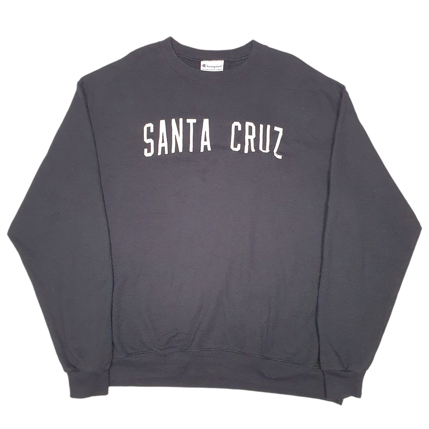 Mens Black Champion Santa Cruz USA Spellout Crewneck Jumper