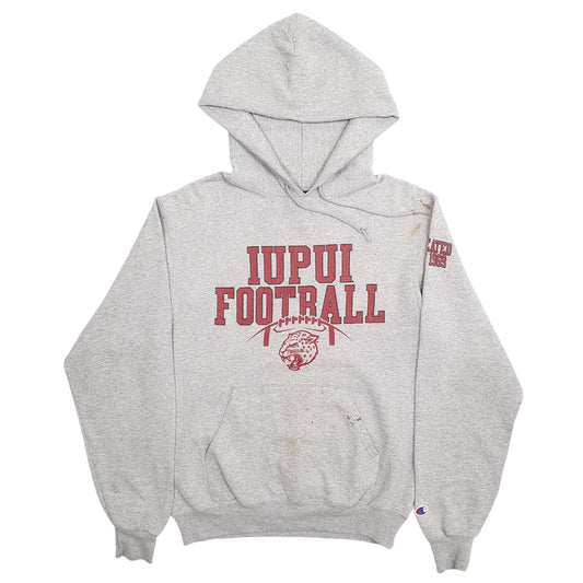 Mens Grey Champion Football Spellout USA College Hoodie Jumper