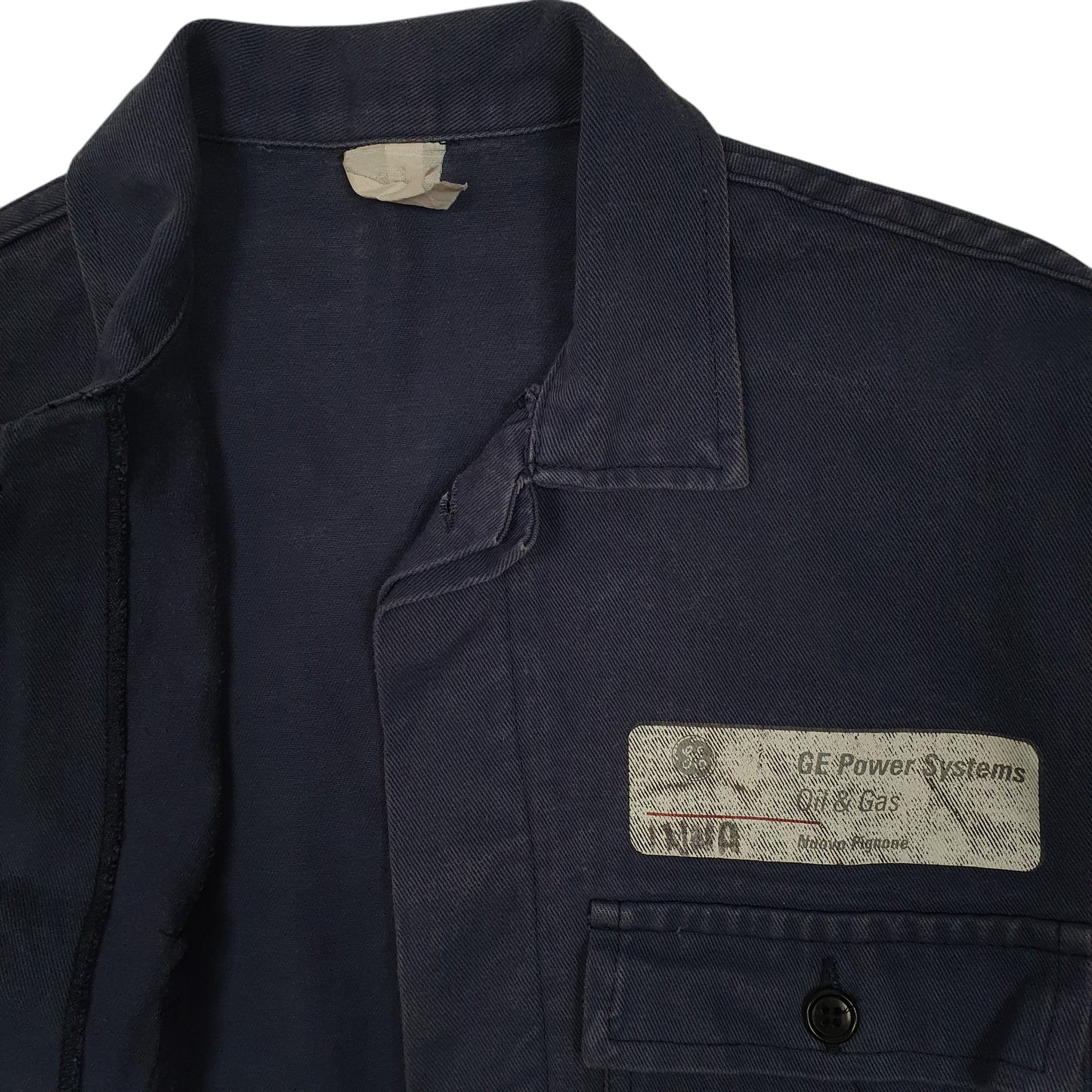 Mens Navy Alfred Grassi Vintage Chore Overshirt Hoodie Coat