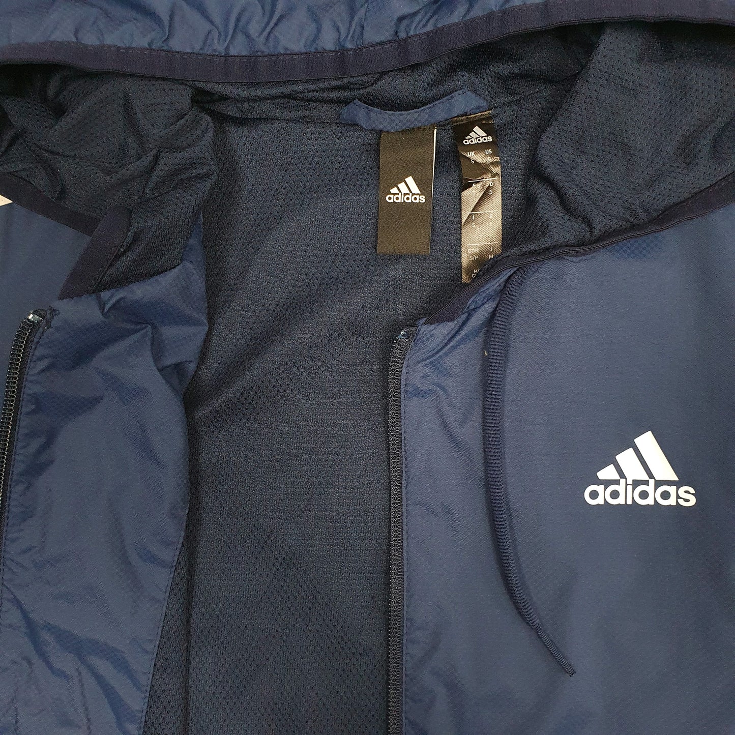Mens Navy Adidas Hoodie Crewneck Coat