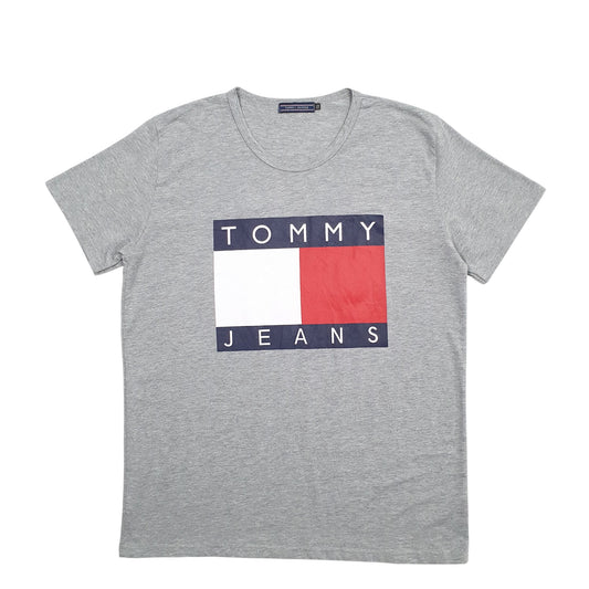 Mens Grey Tommy Hilfiger Spellout Short Sleeve T Shirt