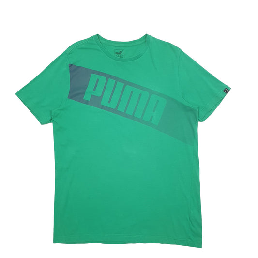 Mens Green Puma  Short Sleeve T Shirt