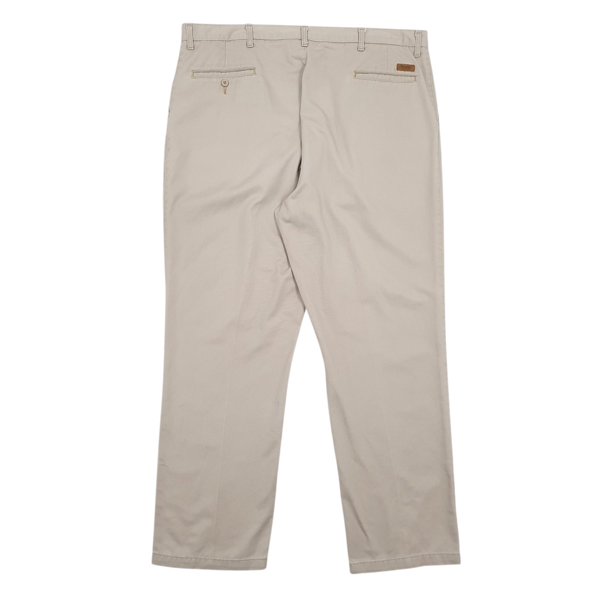 Mens Beige Wrangler Double Pleated Chino Trousers