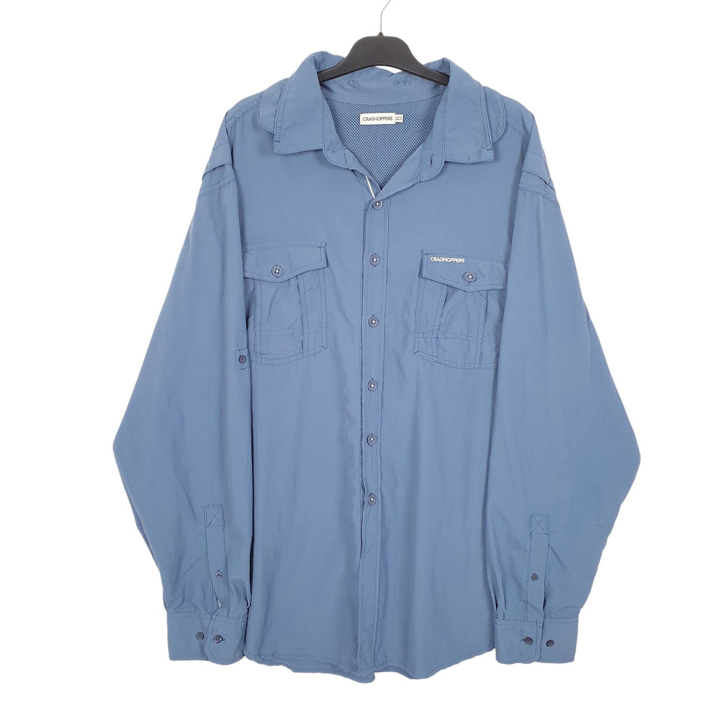 Mens Blue Craghoppers Outdoors Walking Hiking Long Sleeve Shirt