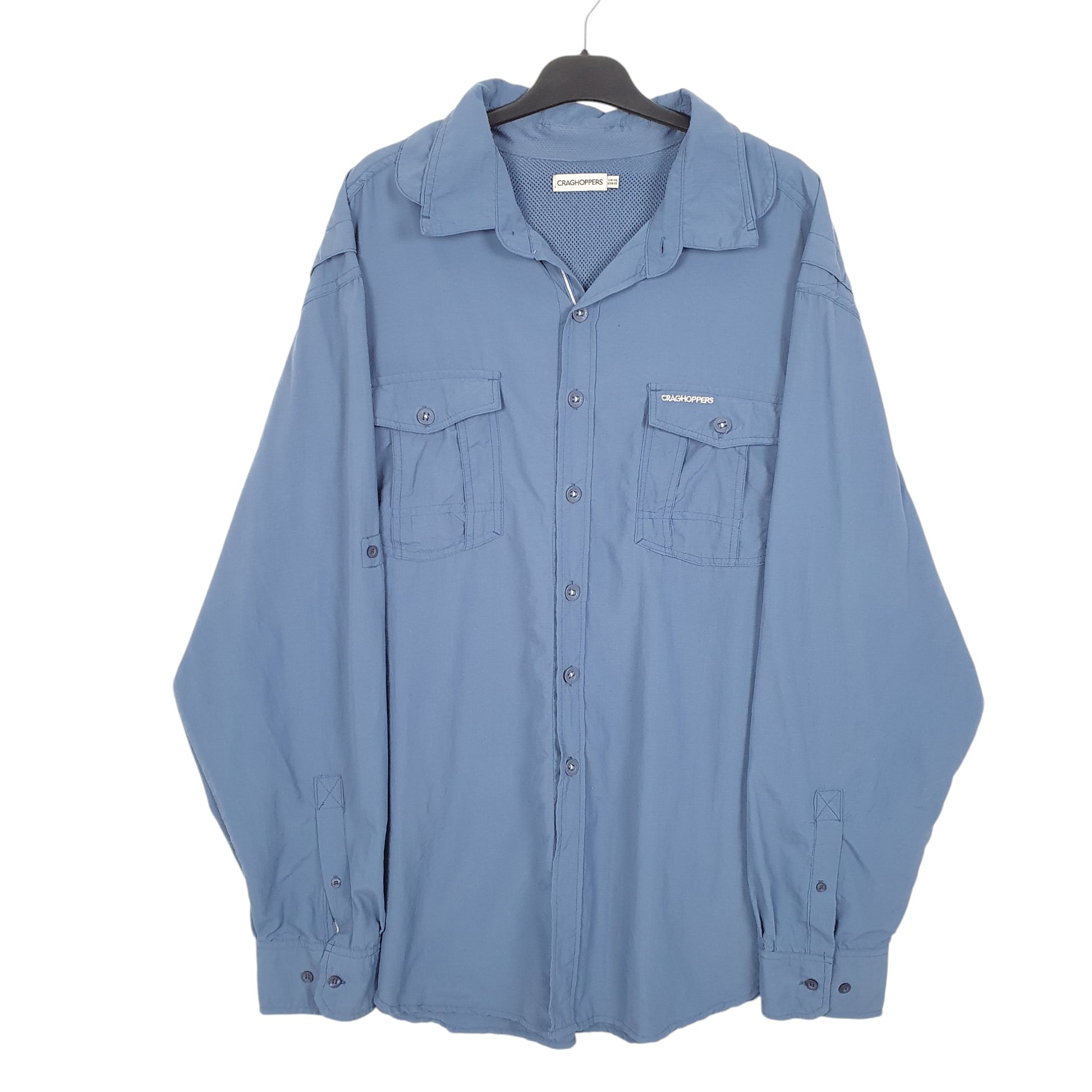 Mens Blue Craghoppers Outdoors Walking Hiking Long Sleeve Shirt