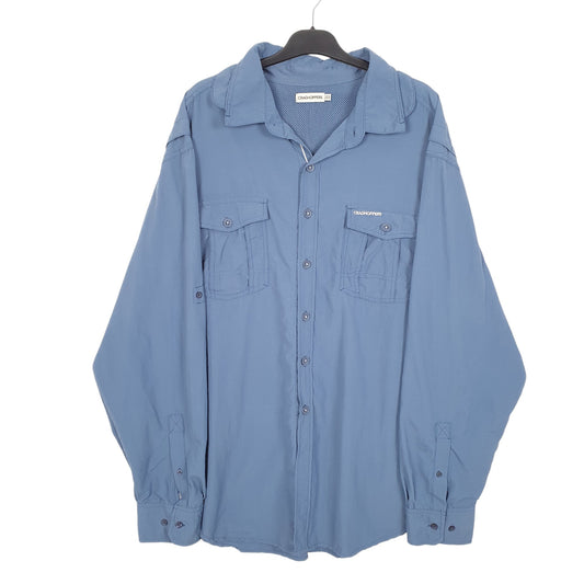 Mens Blue Craghoppers Outdoors Walking Hiking Long Sleeve Shirt
