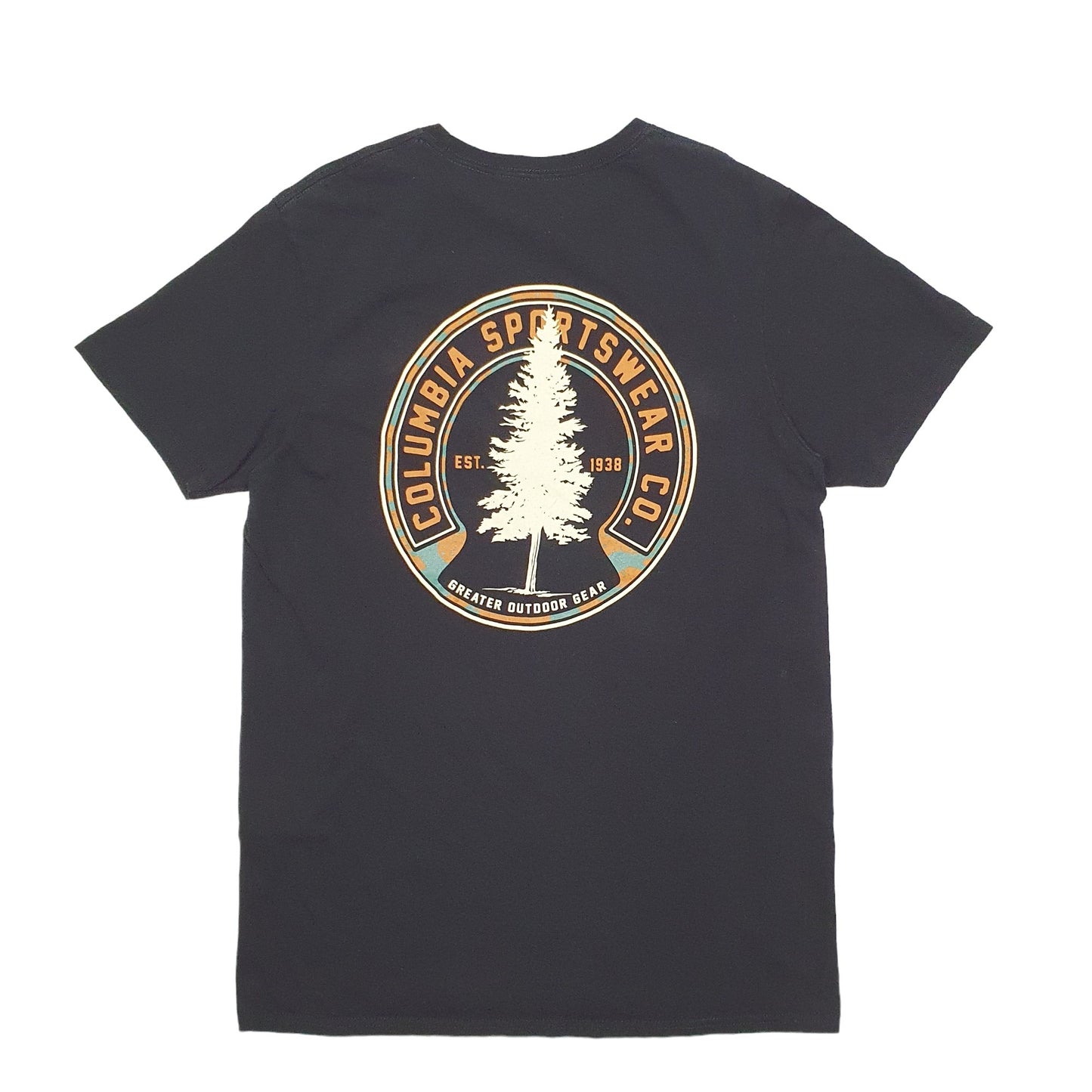 Mens Black Columbia Sportswear Spellout Short Sleeve T Shirt