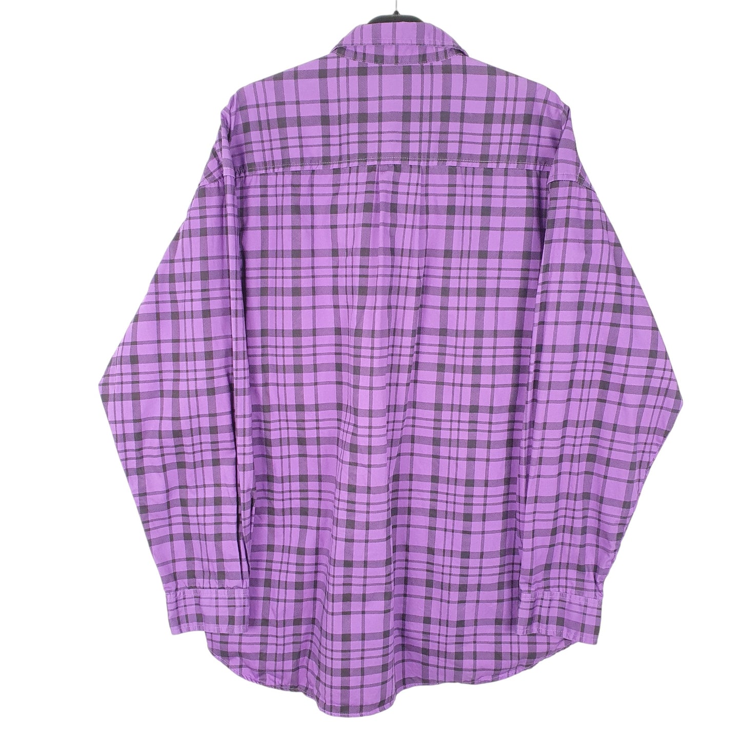 Mens Purple Penguin Club Plaid Long Sleeve Shirt