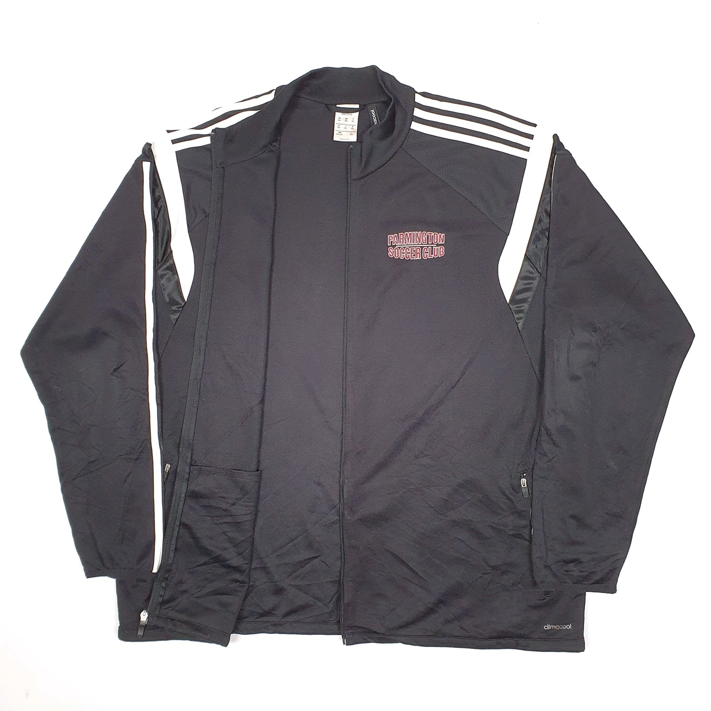 Mens Black Adidas Soccer Full Zip Coat