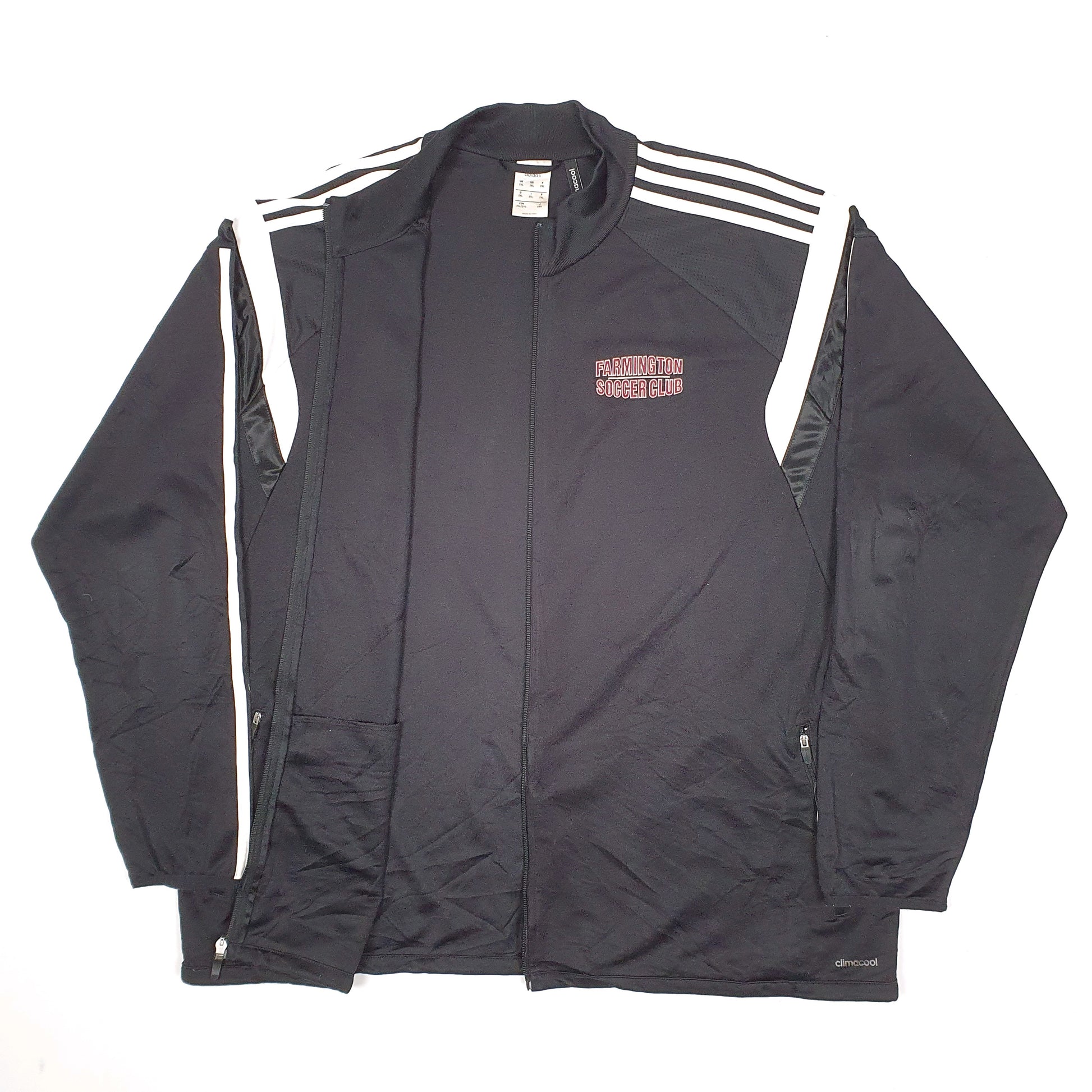 Mens Black Adidas Soccer Full Zip Coat