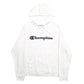 Mens White Champion Spellout Hoodie Jumper