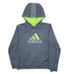 Mens Grey Adidas Spellout Hoodie Jumper