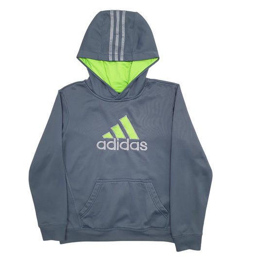 Mens Grey Adidas Spellout Hoodie Jumper
