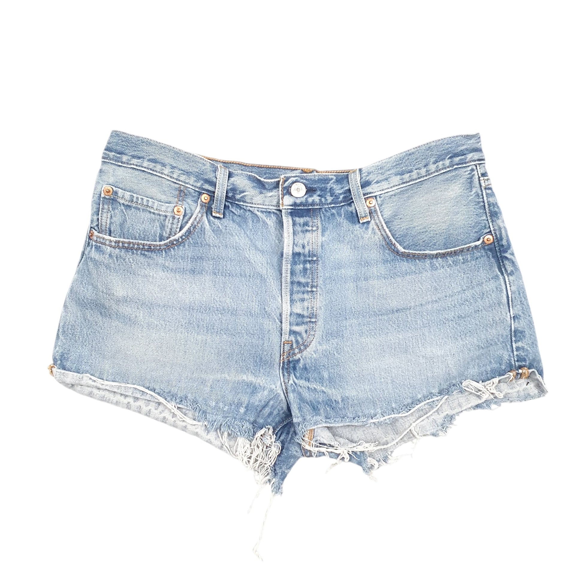 Womens Blue Levis 501 Denim Jorts Hot Pants Denim Shorts