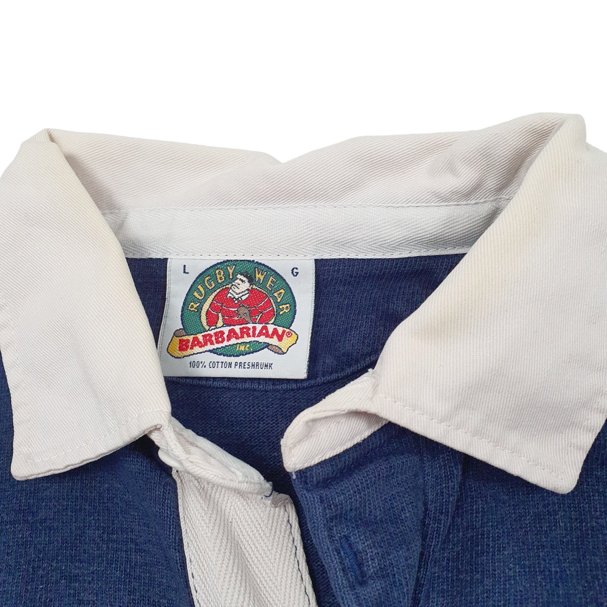 Mens Navy Barbarian Rugby St Lawrence College Long Sleeve Polo Shirt