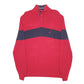 Mens Red Nautica Knit Quarter Zip Jumper