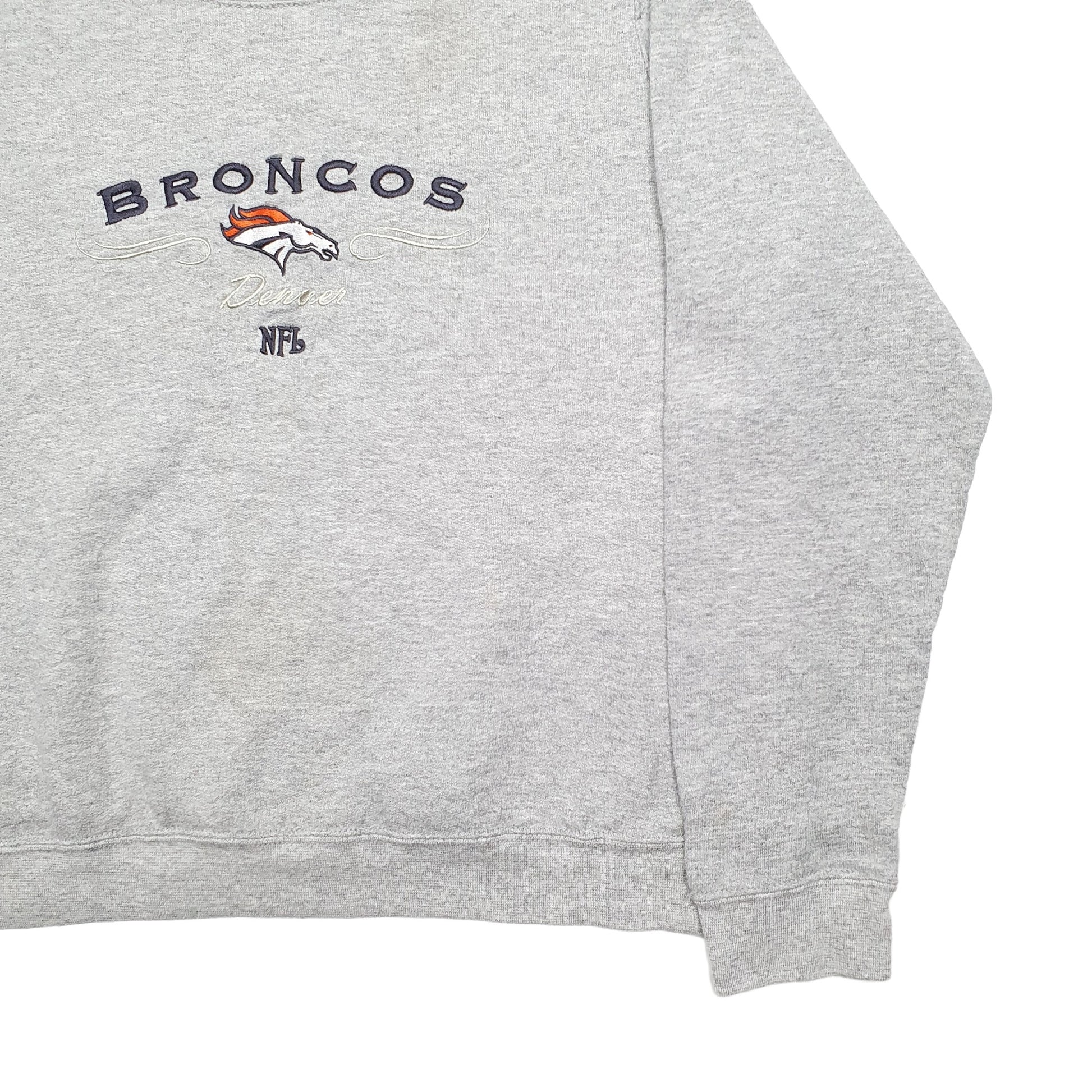 Womens Grey NFL Denvsr Broncos Football Crewneck Jumper