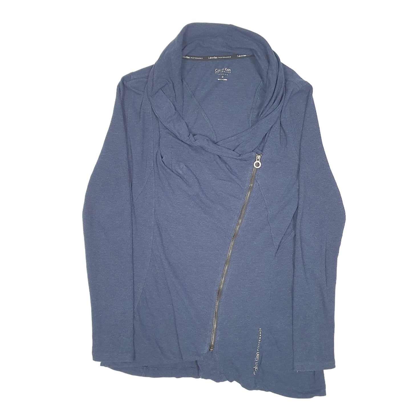 Womens Navy Calvin Klein Performance Zip Through Shawl Jumper