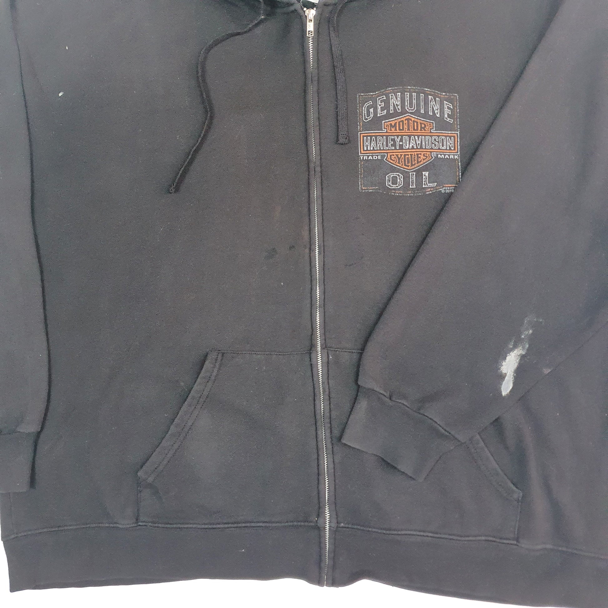 Mens Black Harley Davidson California Hoodie Full Zip Jumper