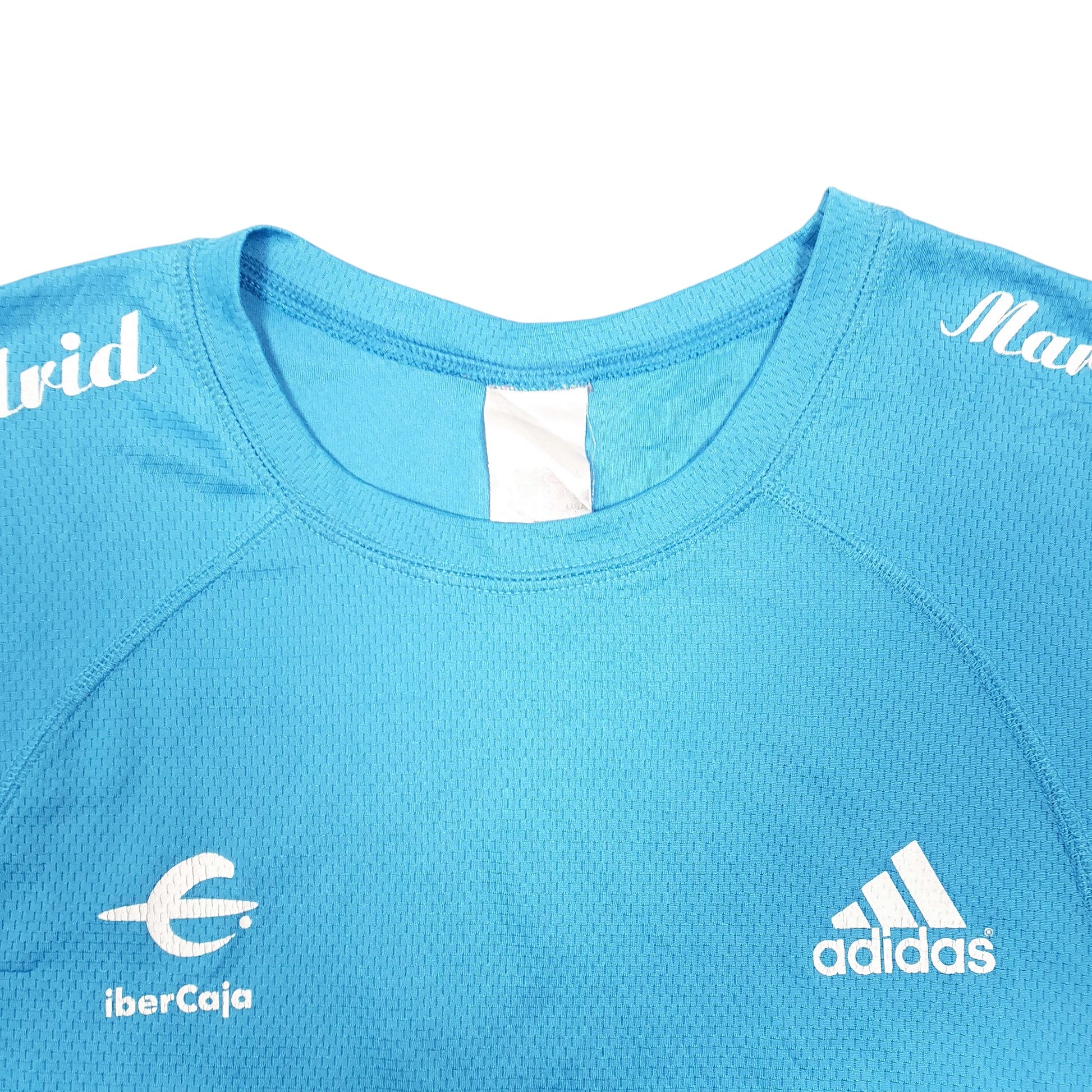 Mens Blue Adidas Madrid Marathon 2010 Active Running Short Sleeve T Shirt
