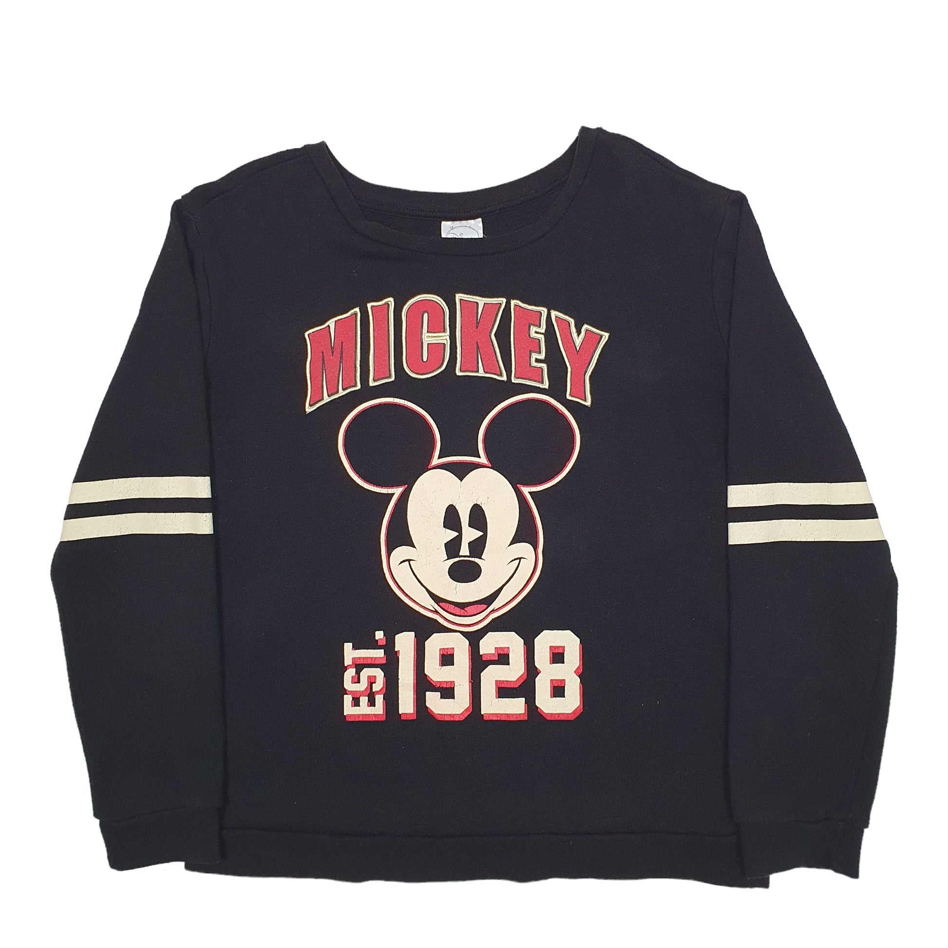Mens Black Disney Mickey Mouse Crewneck Jumper