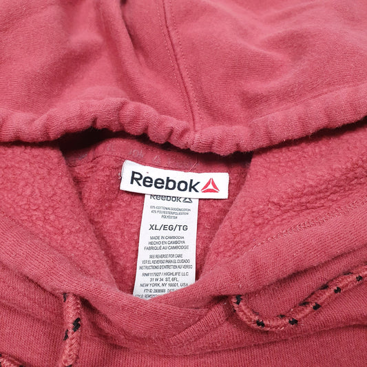 Womens Red Reebok Spellout Hoodie Jumper