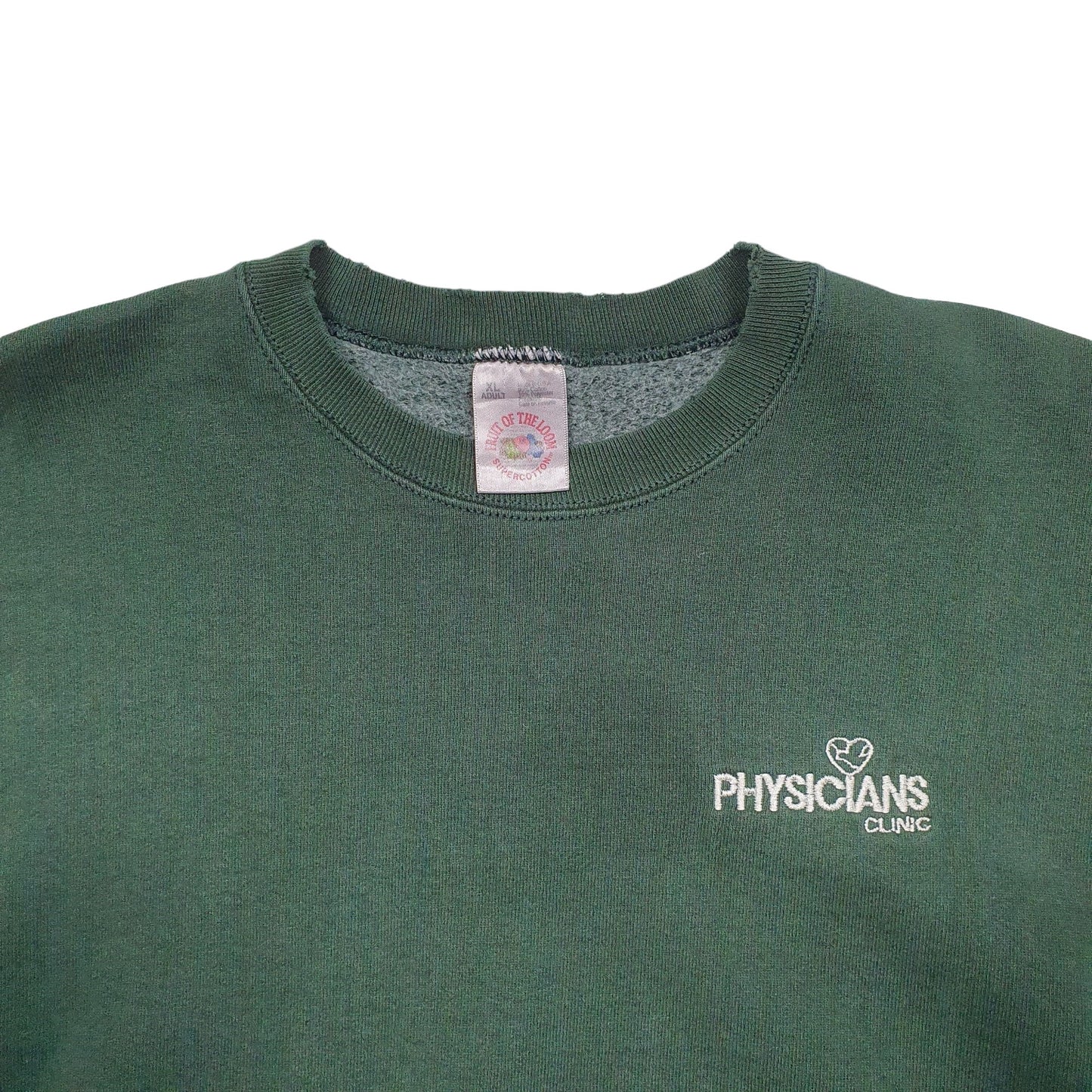 Mens Green Fruit Of The Loom Made in USA Vintage 90's Crewneck Jumper