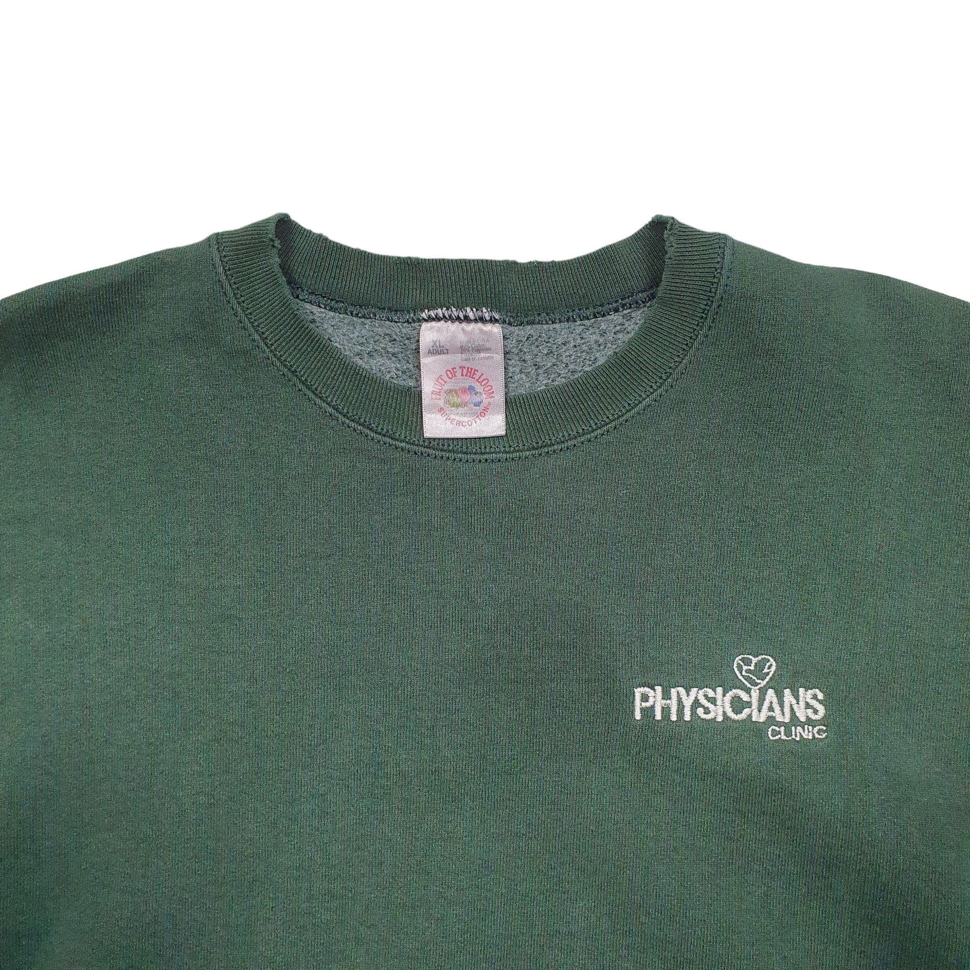 Mens Green Fruit Of The Loom Made in USA Vintage 90's Crewneck Jumper