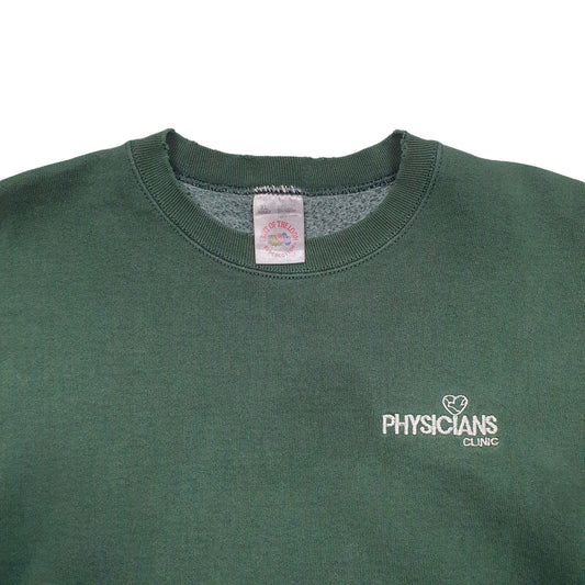 Mens Green Fruit Of The Loom Made in USA Vintage 90's Crewneck Jumper