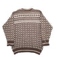 Mens Brown 100% Wool  Crewneck Jumper