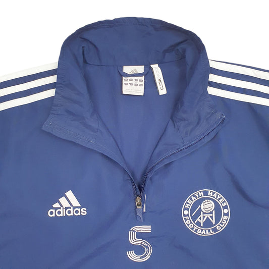 Mens Navy Adidas Football Heath Hayes Track Quarter Zip Jumper