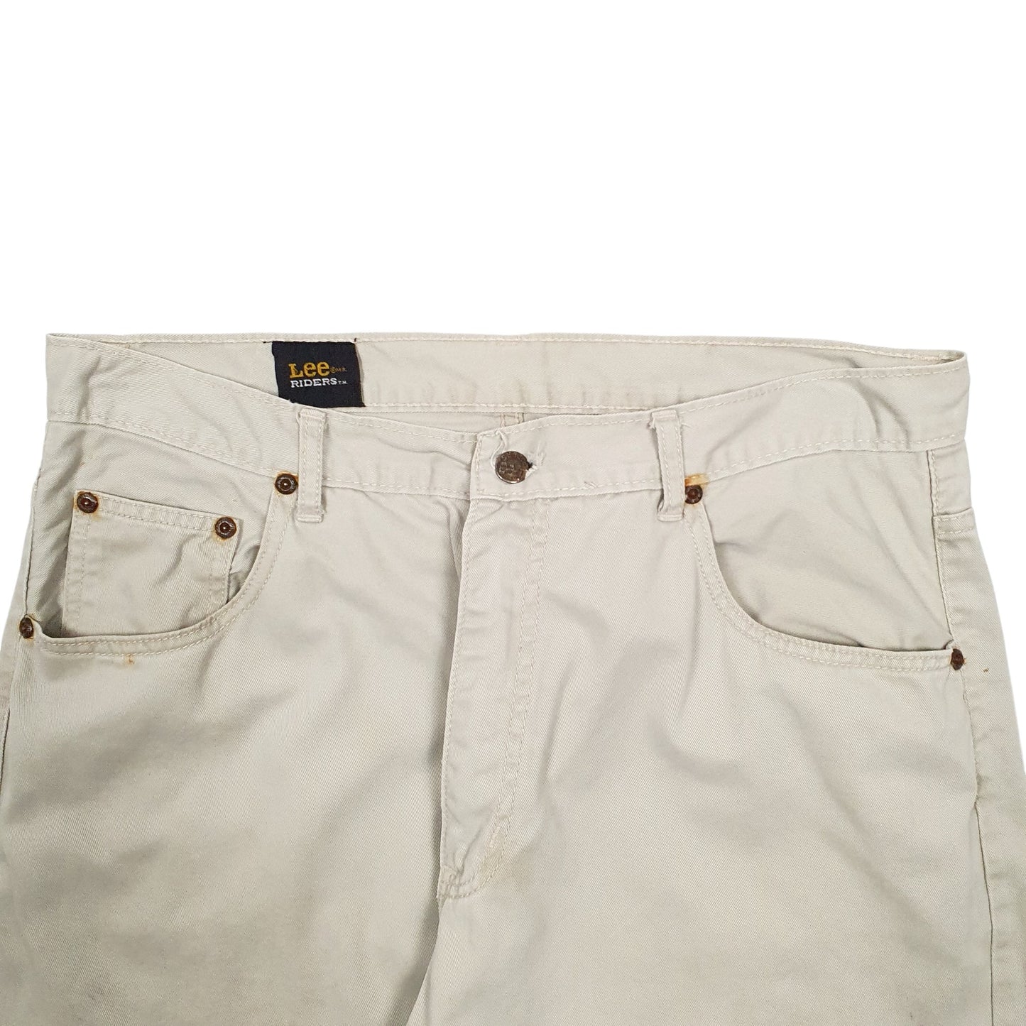 Mens Cream Lee Riders Chino Trousers