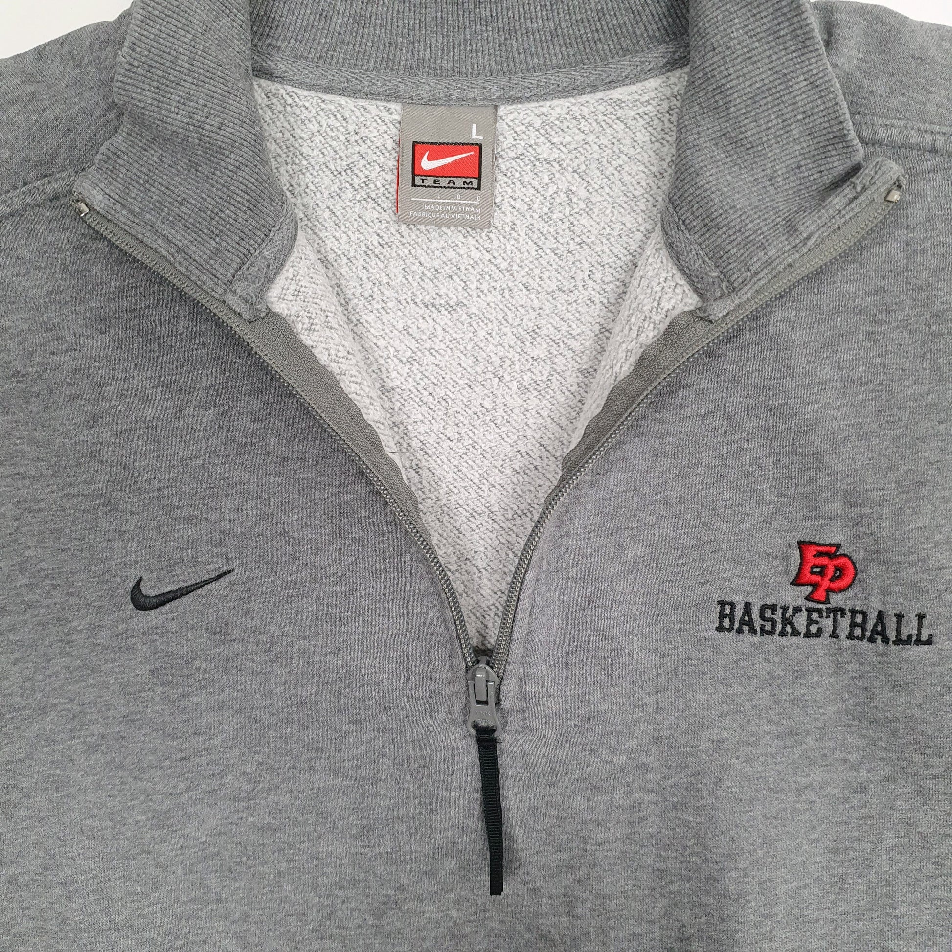 Mens Grey Nike Vintage 00s Basketball Quarter Zip Jumper