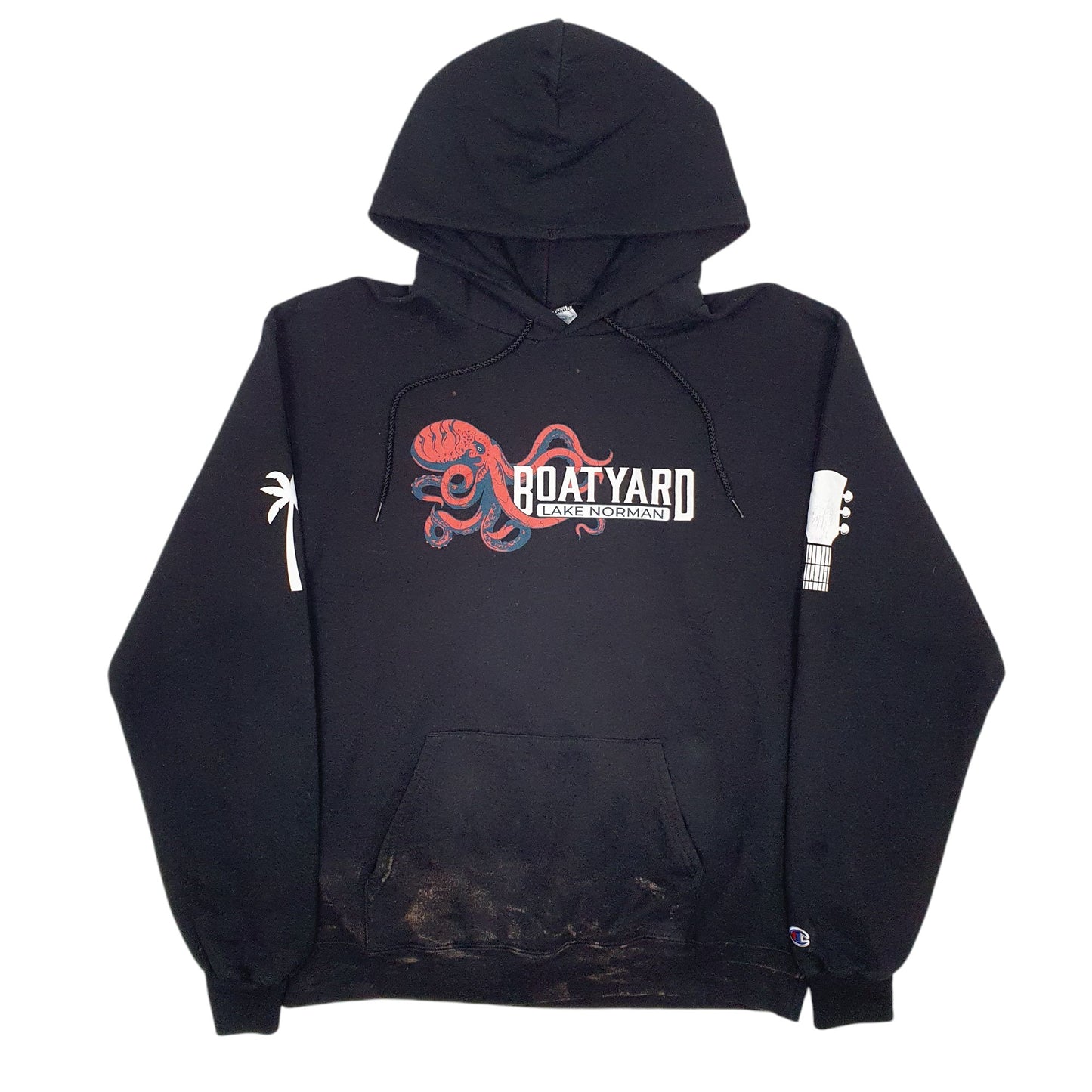 Mens Black Champion Boatyard Lake Norman Hoodie Jumper