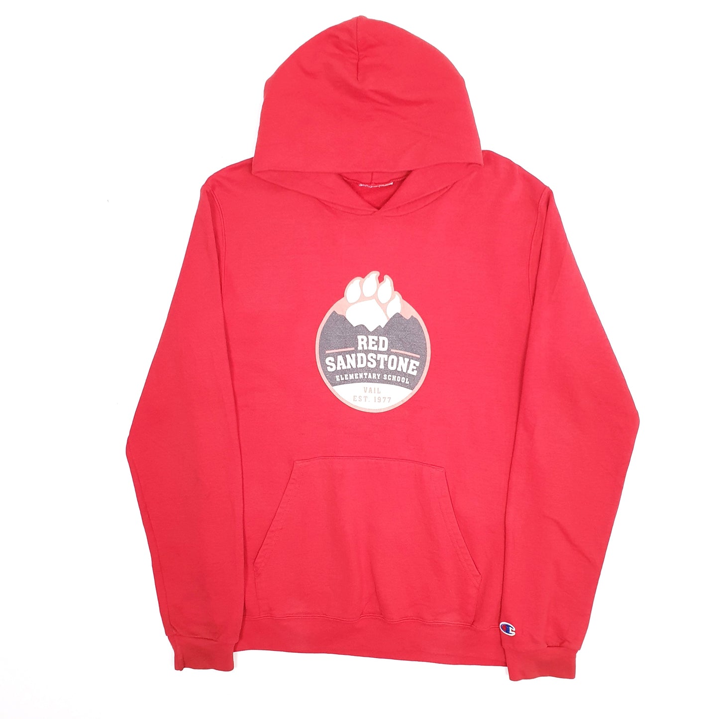 Mens Red Champion USA College Hoodie Jumper