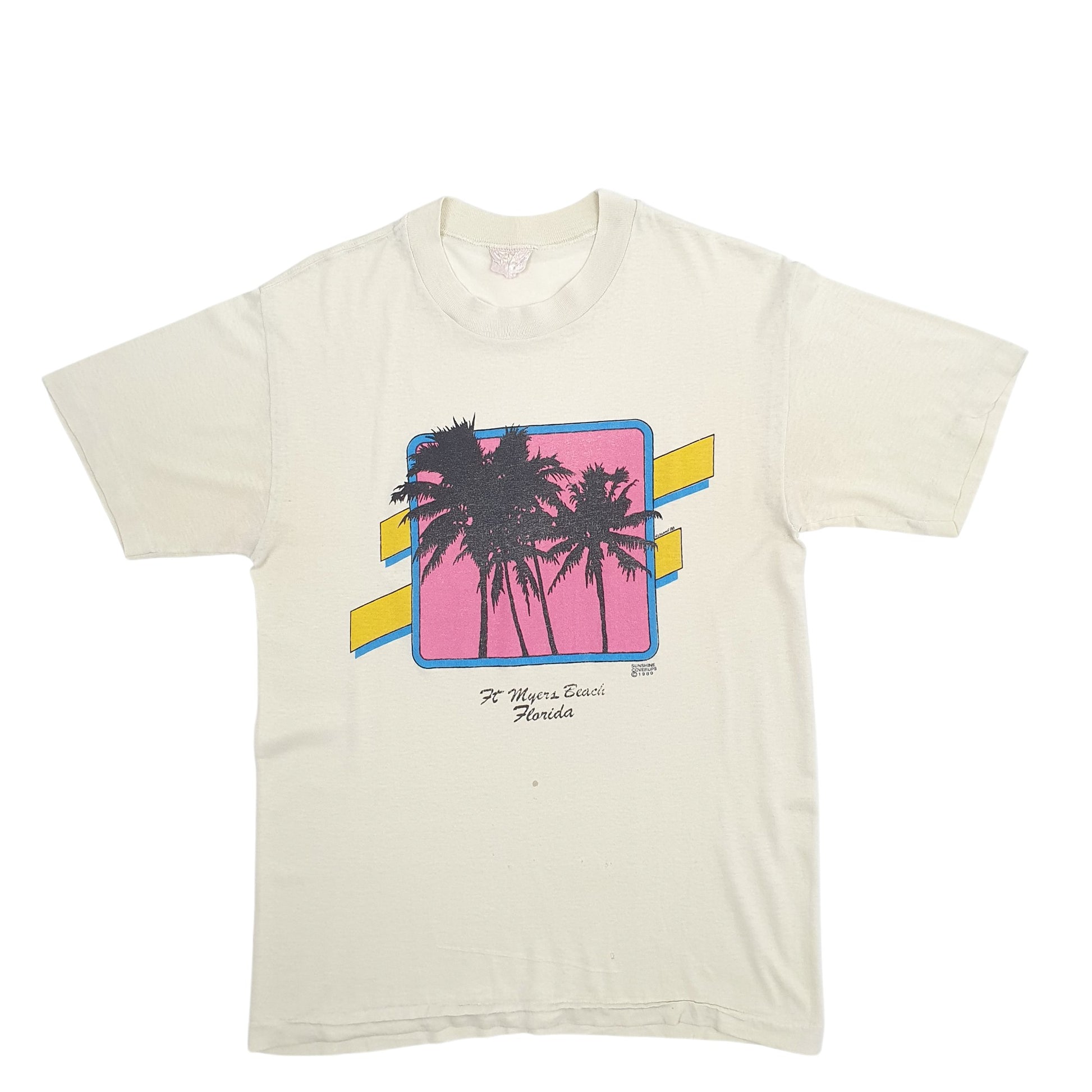 Womens Yellow Unbranded Single Stitch Vintage 90s Short Sleeve T Shirt