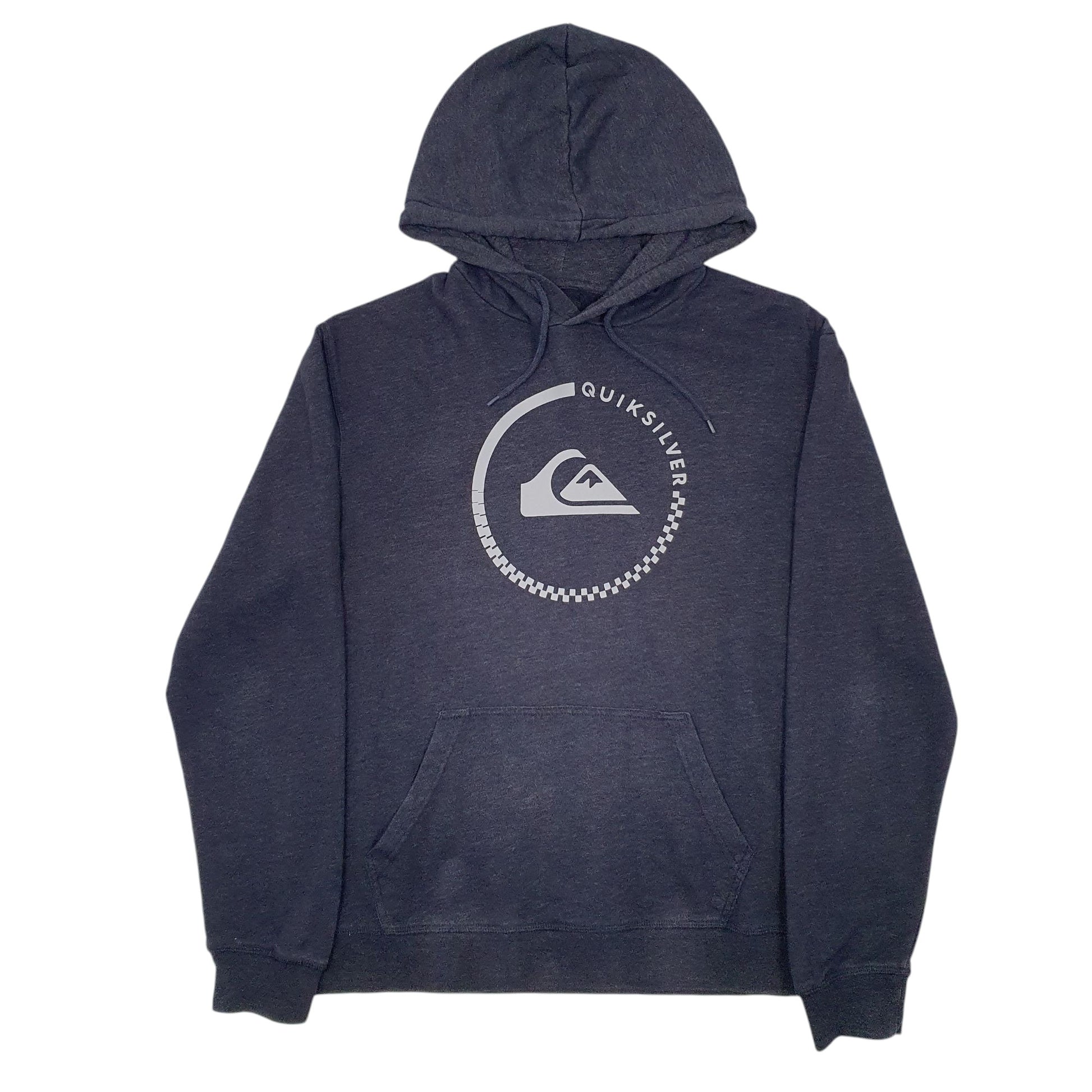 Mens Navy Quicksilver Spellout Hoodie Jumper