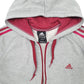 Mens Grey Adidas Hoodie Tracksuit Top Full Zip Jumper