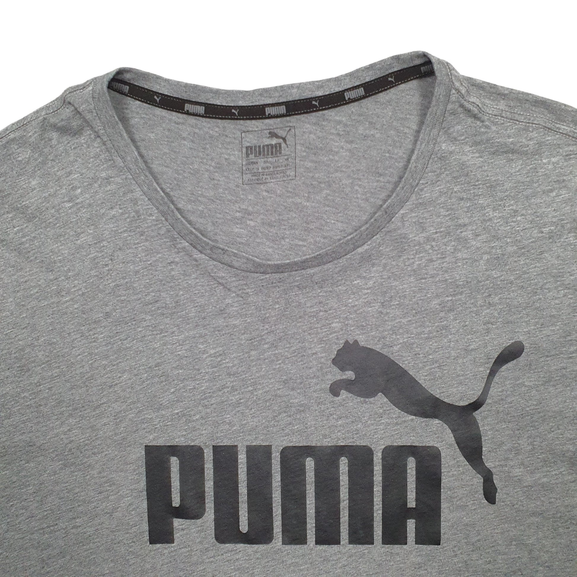 Mens Grey Puma Spellout Short Sleeve T Shirt