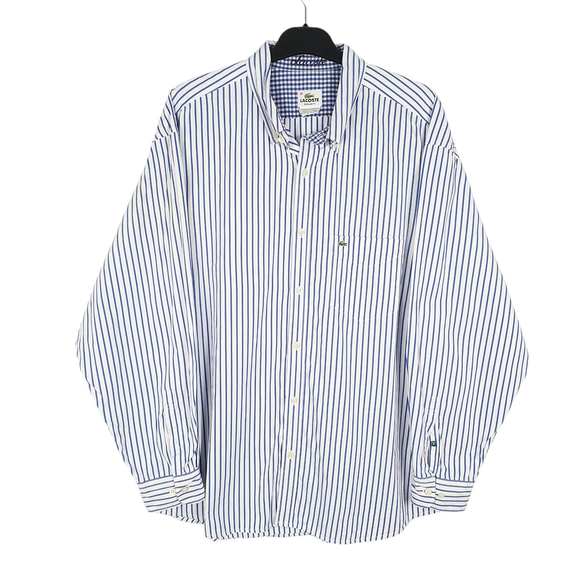 Mens White Lacoste  Long Sleeve Shirt