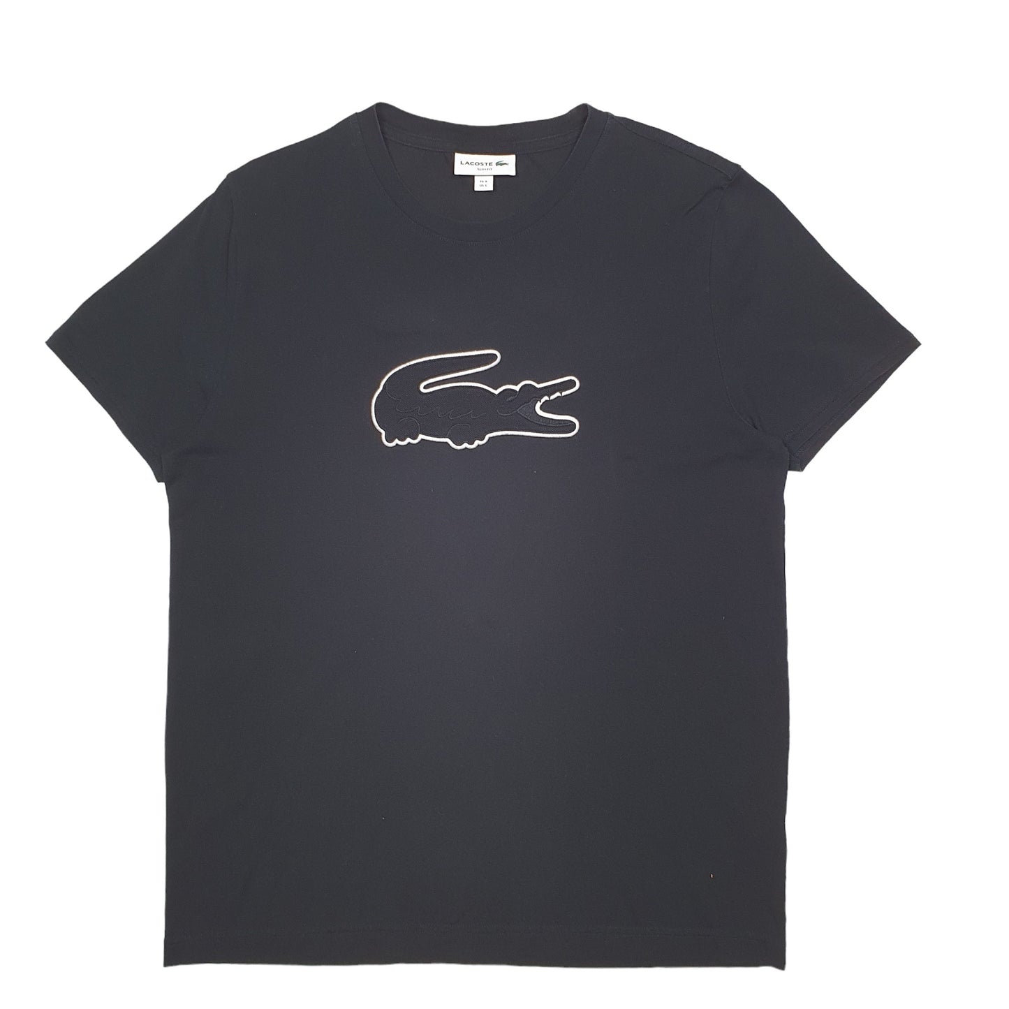 Mens Black Lacoste  Short Sleeve T Shirt