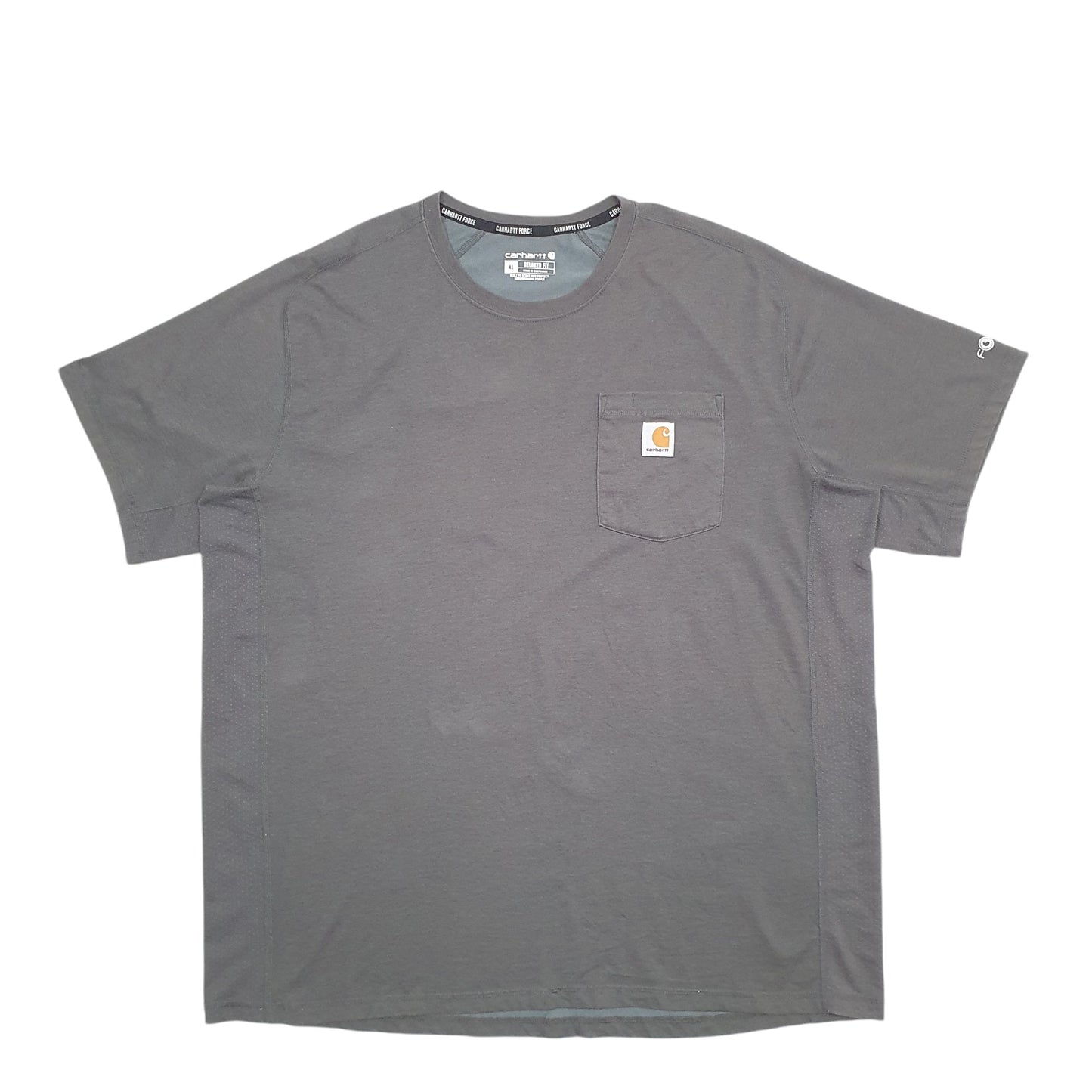 Mens Grey Carhartt Force Short Sleeve T Shirt