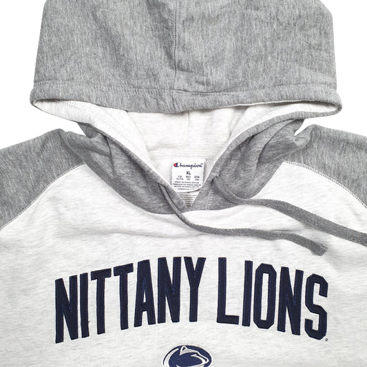 Mens Grey Champion Nittany Lions Spellout Hoodie Jumper