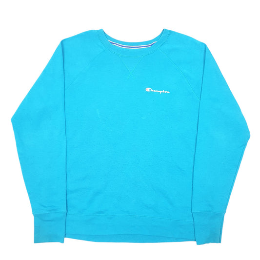 Womens Blue Champion Raglan Crewneck Jumper