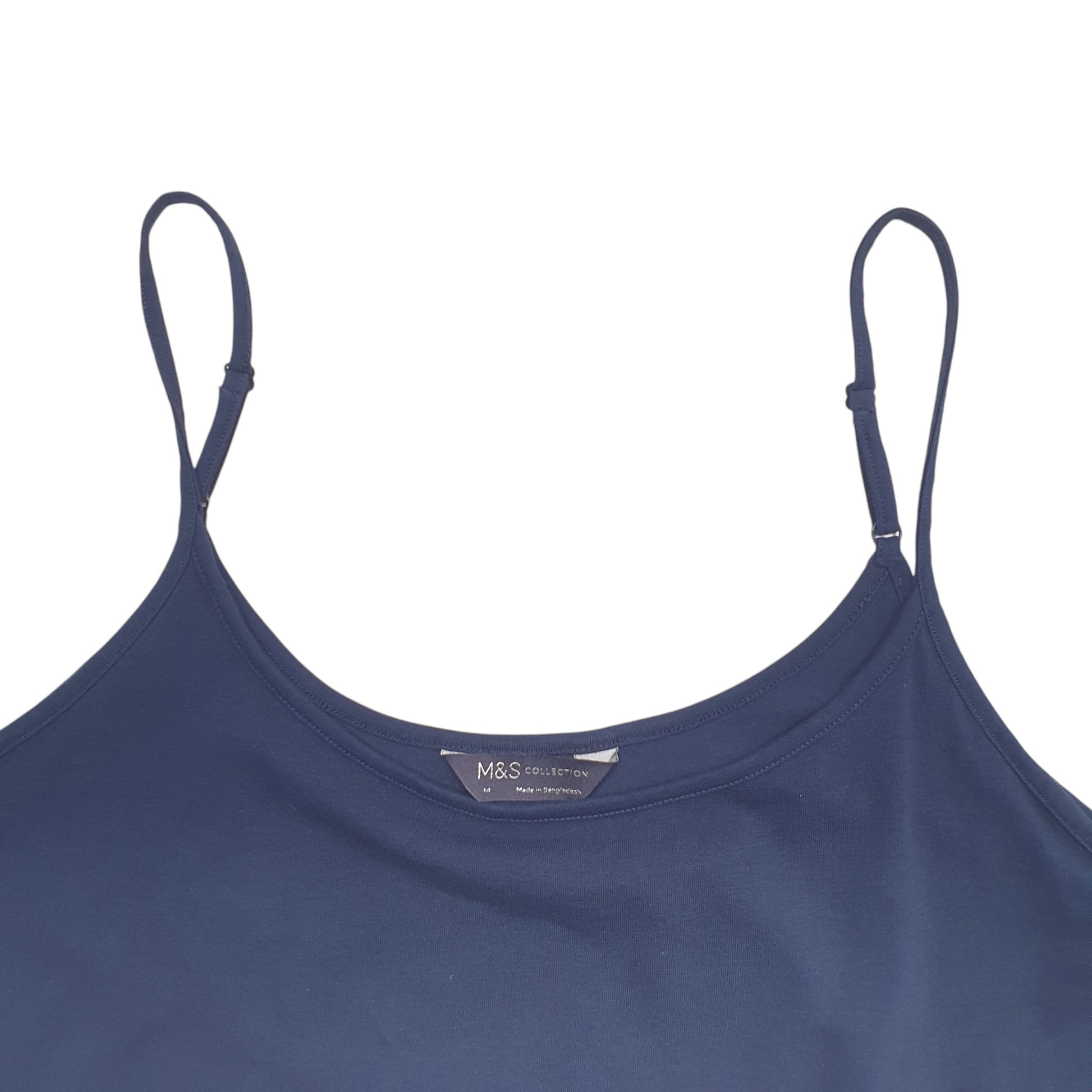 Womens Navy M&S Vest Short Sleeve T Shirt