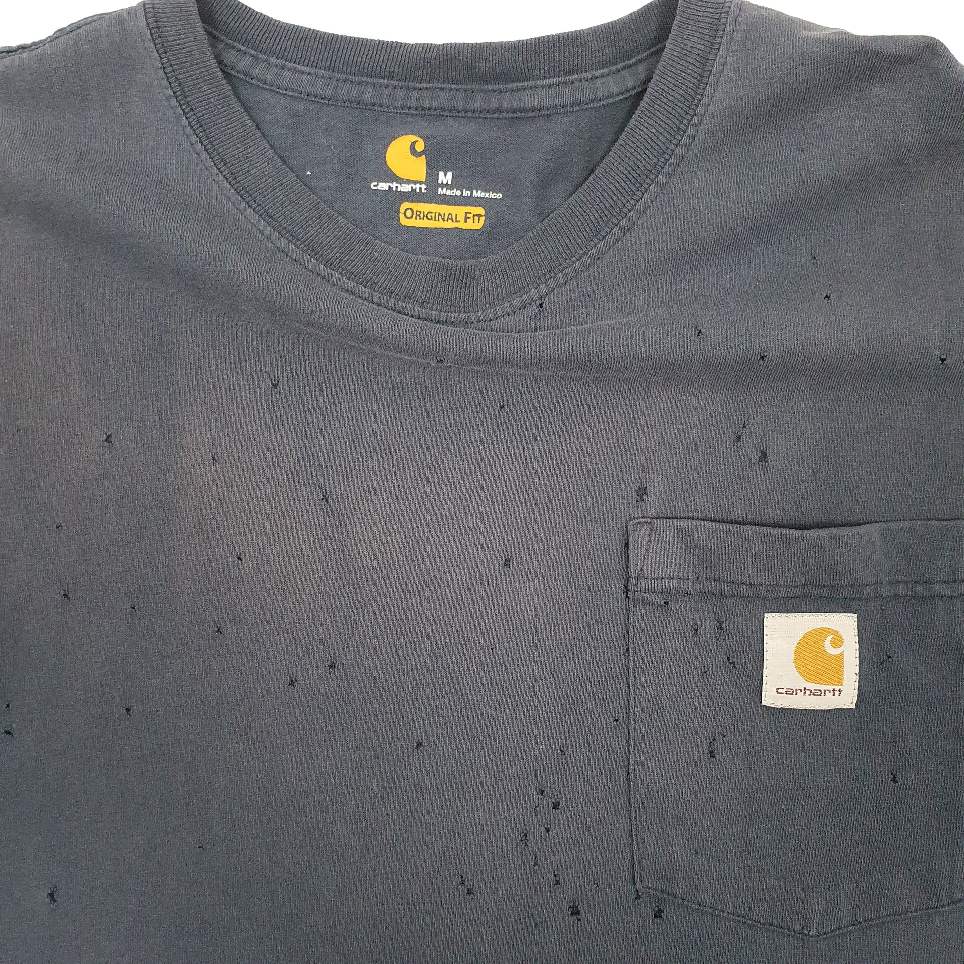 Mens Navy Carhartt  Long Sleeve T Shirt
