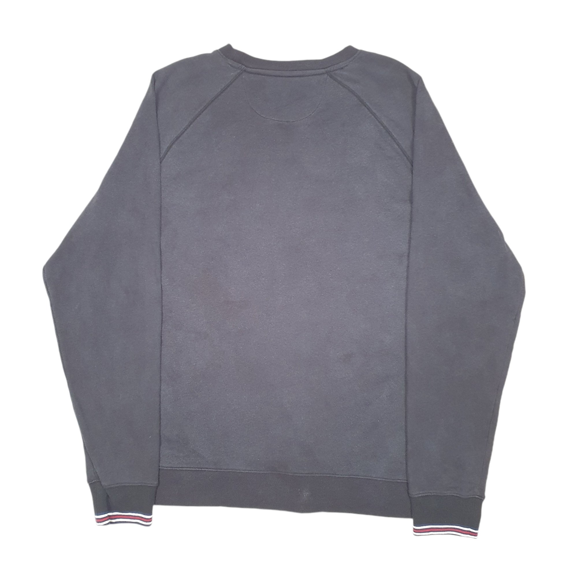 Mens Black Fila Spellout Raglan Crewneck Jumper